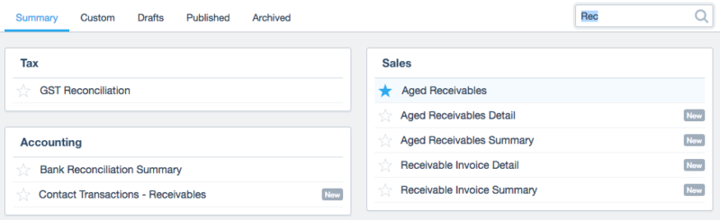 report centre summary